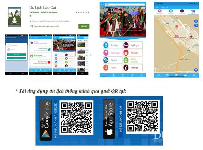 Hình ảnh giao diện ứng dụng Du lịch thông minh của tỉnh Lào Cai